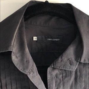 DSQUARED2 button slim tuxedo shirt black SIZE 48